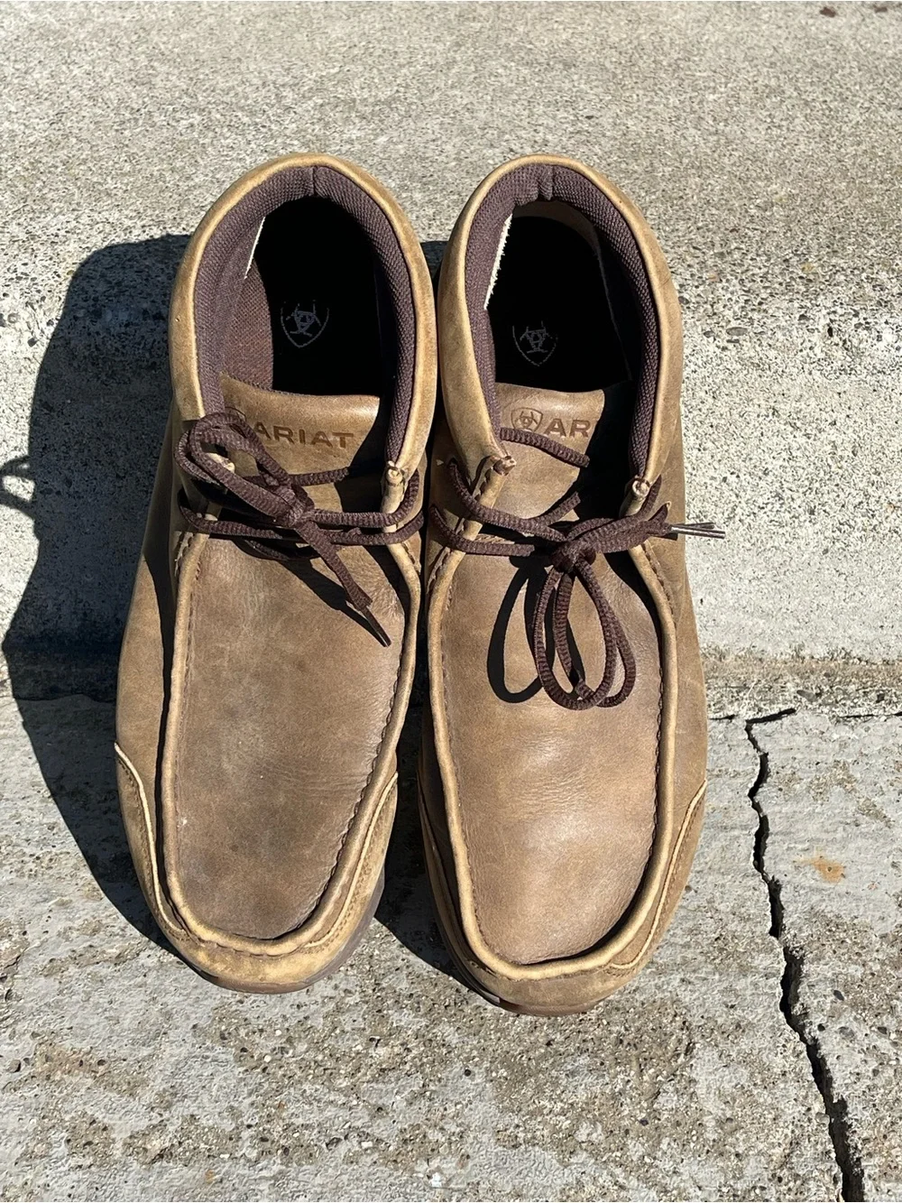 Ariat 10021723 Mens 12D Brown Leather Moc Toe Chukka Boots Casual Shoes